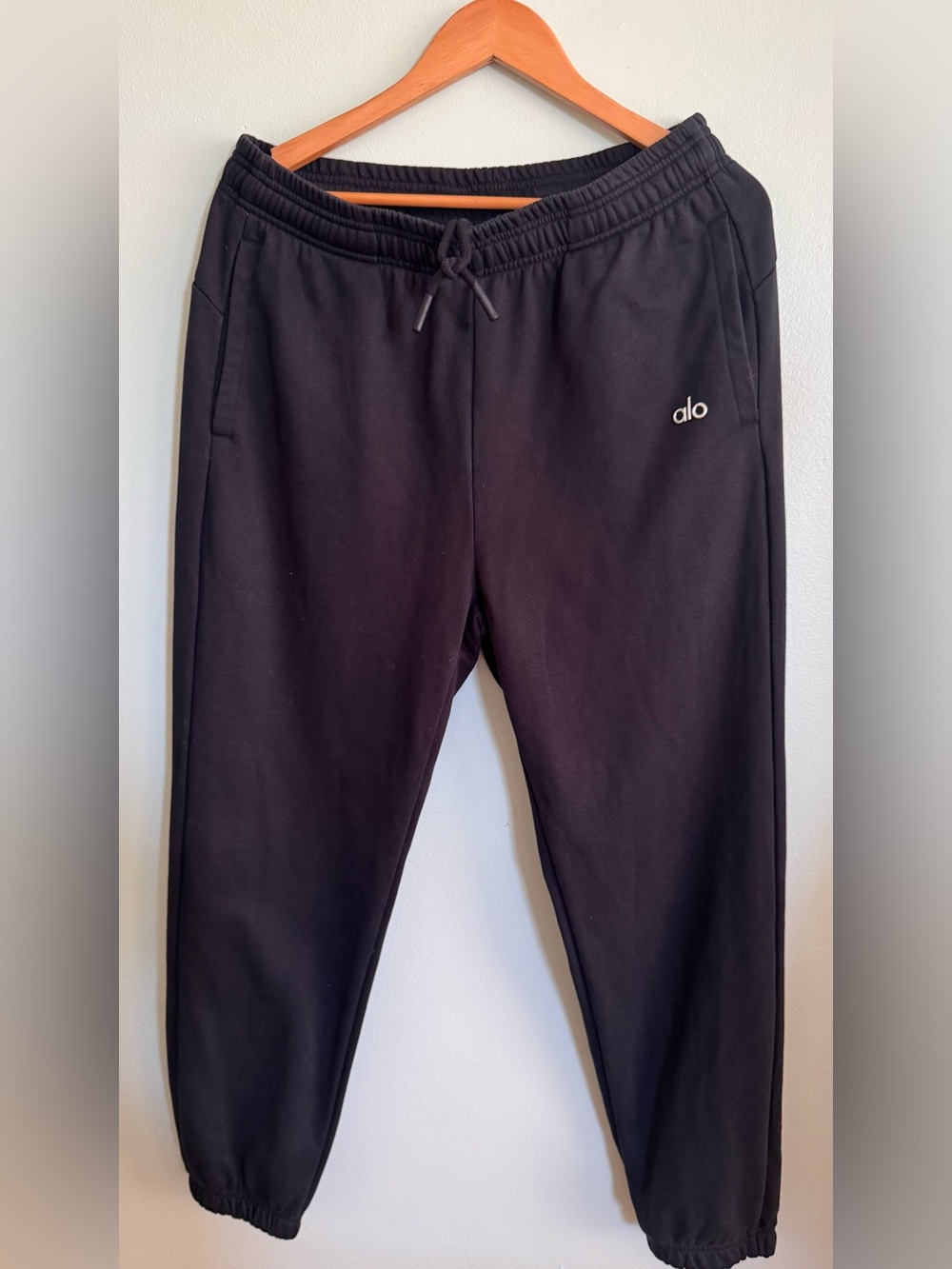 ALO Yoga Men's Black Joggers with Subtle Logo